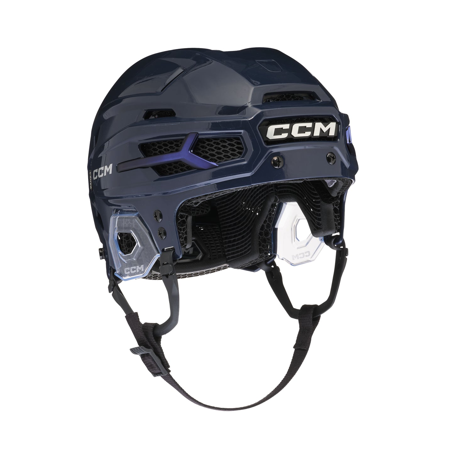 A photo of the CCM Tacks X Pro Hockey Helmet (2026) in colour navy.