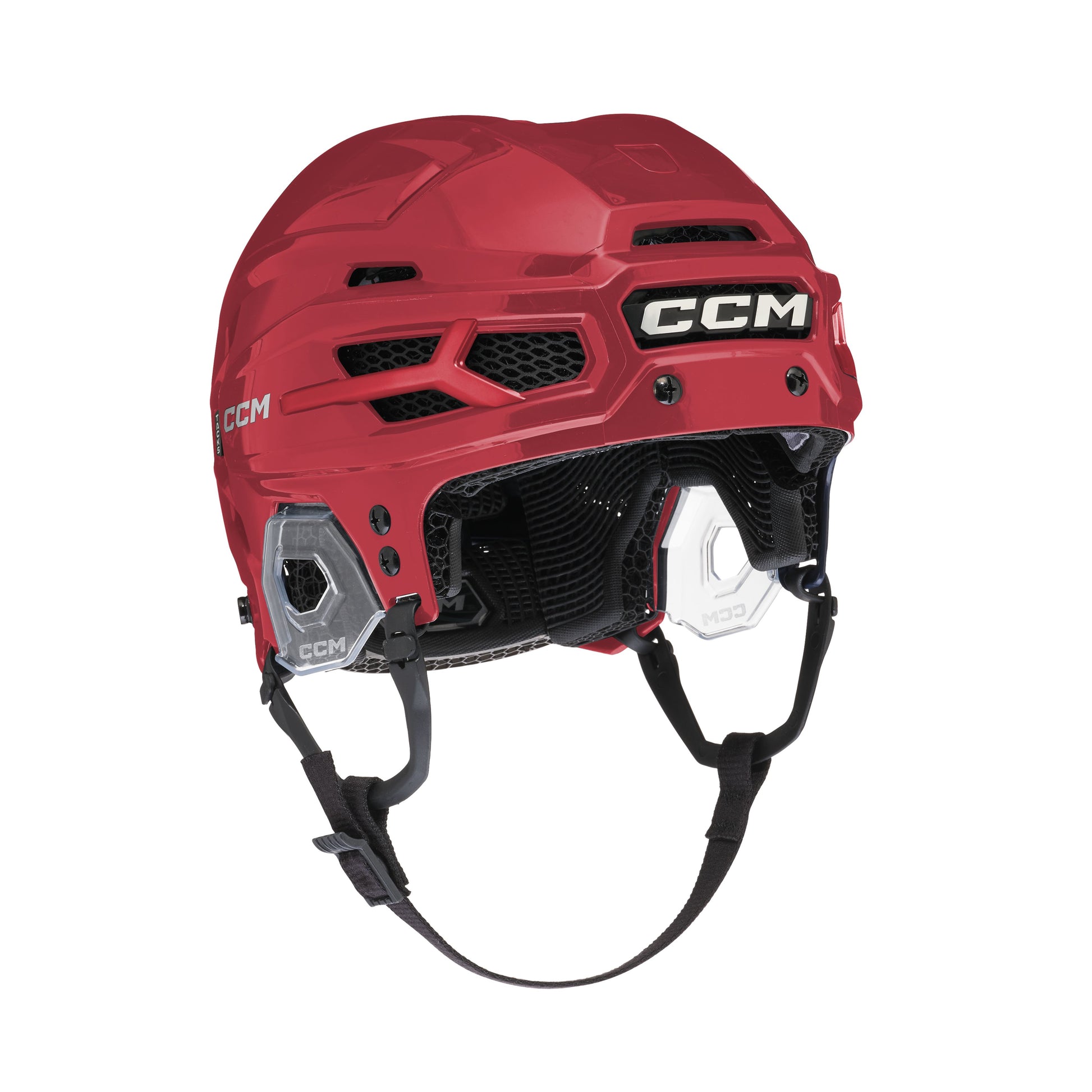 A photo of the CCM Tacks X Pro Hockey Helmet (2026) in colour red.