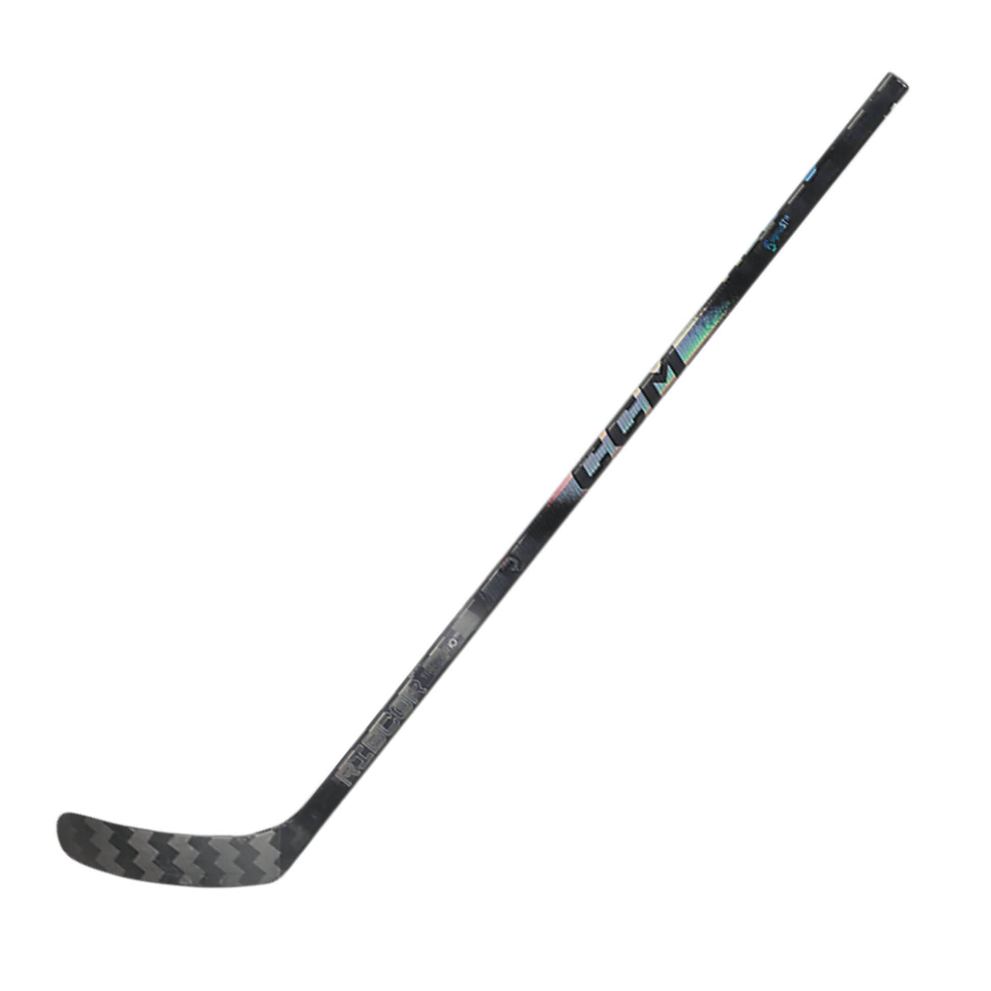 A photo of the CCM Ribcor Trigger 10 Pro Senior Hockey Stick in chrome and black.