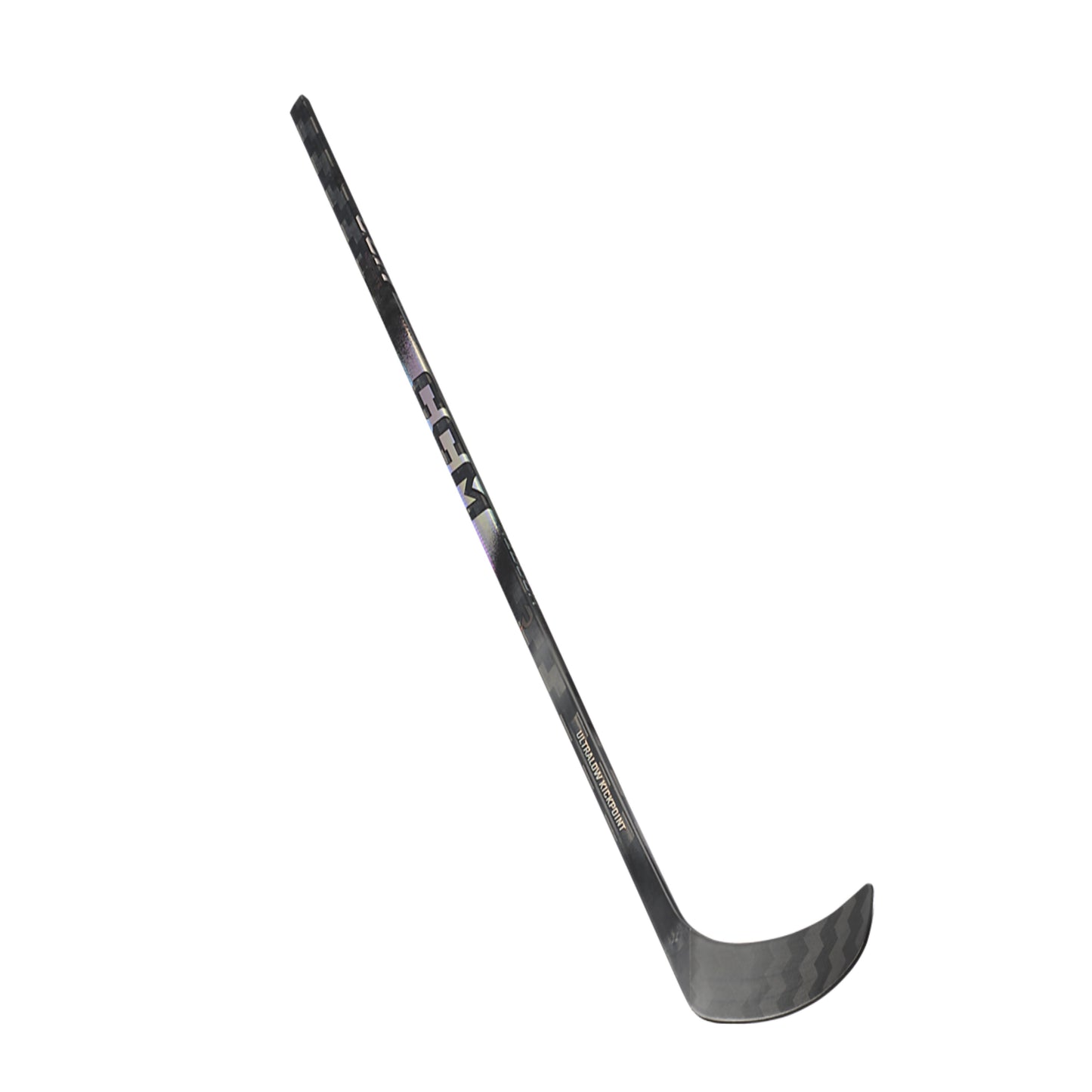 A photo of the CCM Ribcor Trigger 10 Pro Senior Hockey Stick in chrome and black.