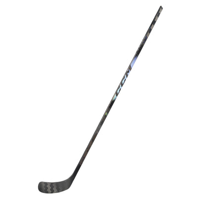A photo of the CCM Ribcor Trigger 10 Pro Senior Hockey Stick in chrome and black.