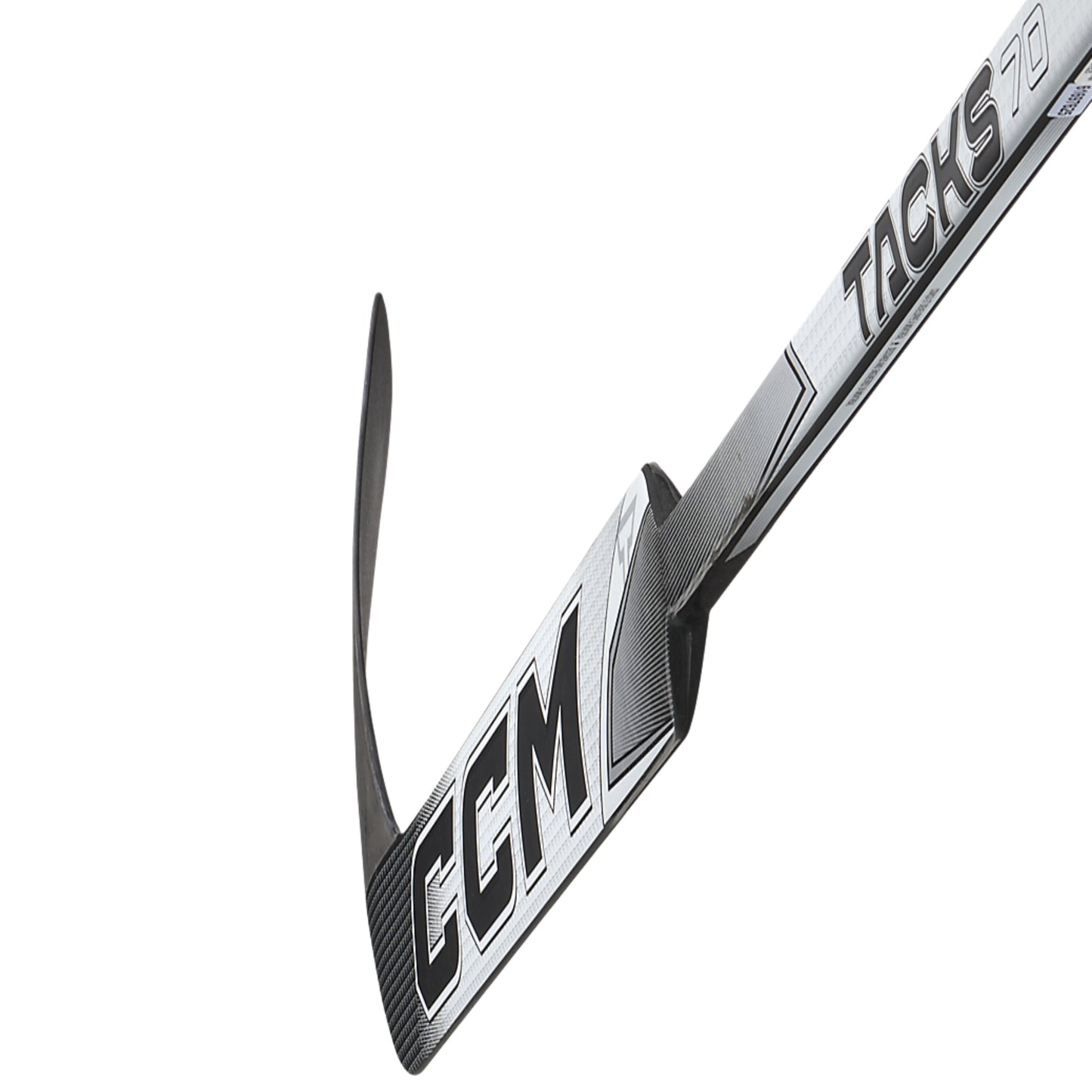 A photo of the CCM Tacks 70 P4 Senior Goalie Stick in colour white and black. 