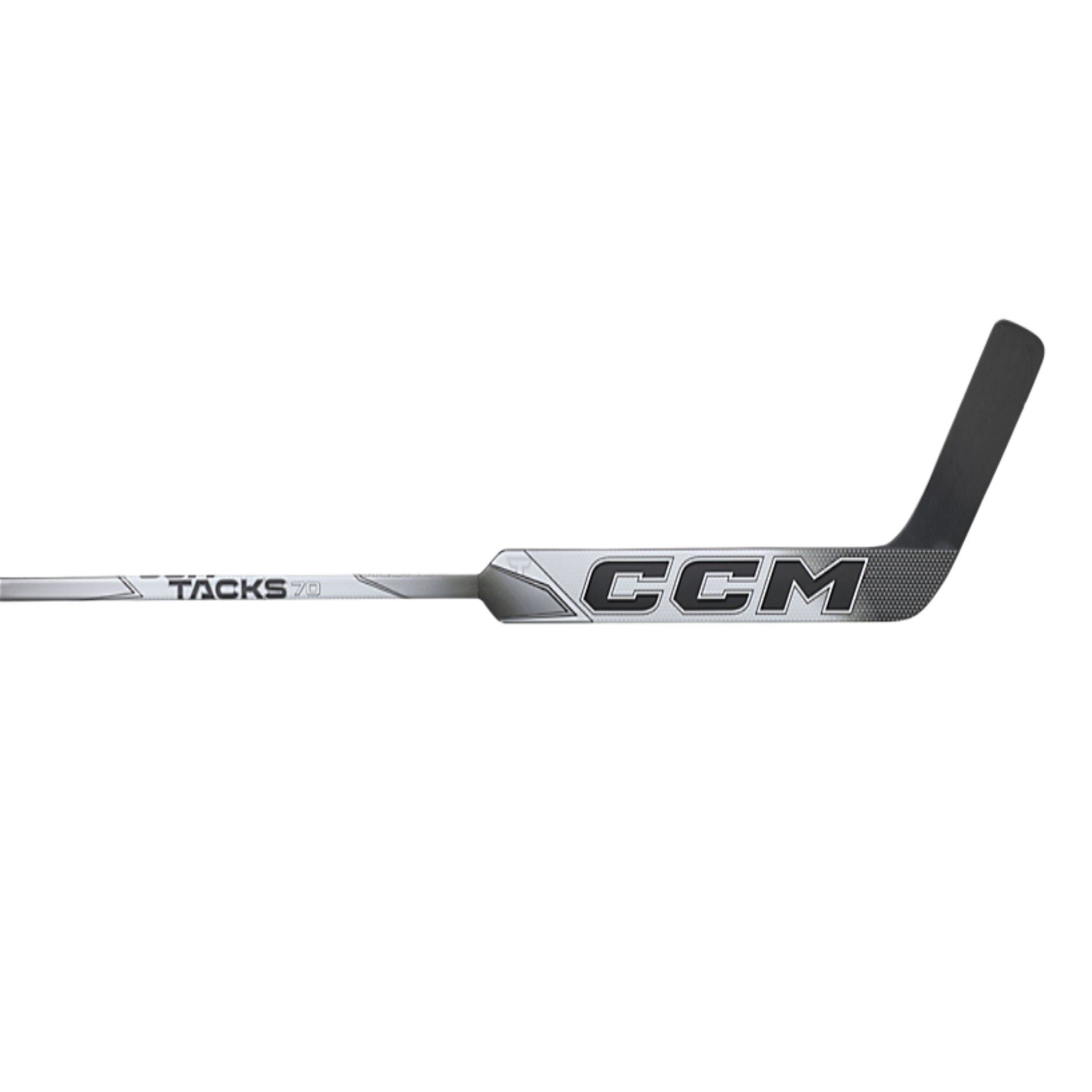A photo of the CCM Tacks 70 P4 Senior Goalie Stick in colour white and black. 