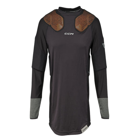 A photo of the CCM Tacks Goalie Tacks Pro Baselayer Top Senior in colour black.