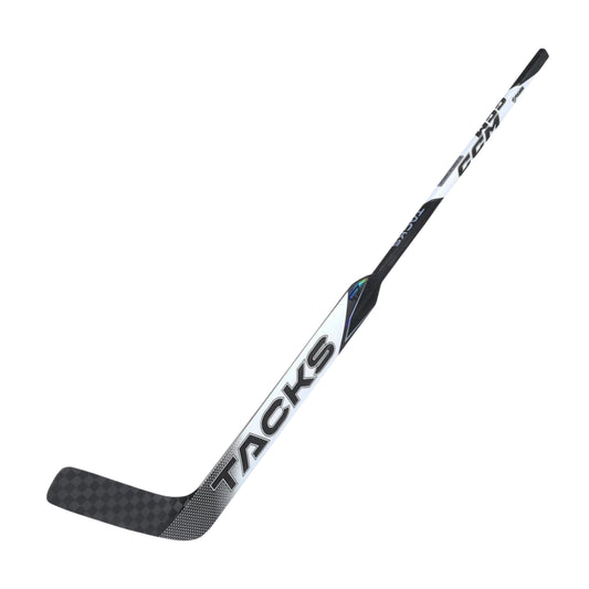 A photo of the CCM Tacks P1 Senior Goalie Stick (2026) in colour white and black.