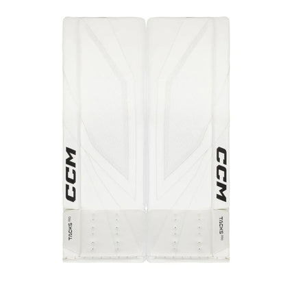A photo of the CCM Tacks Pro Senior Goalie Pads (2026) in colour white.