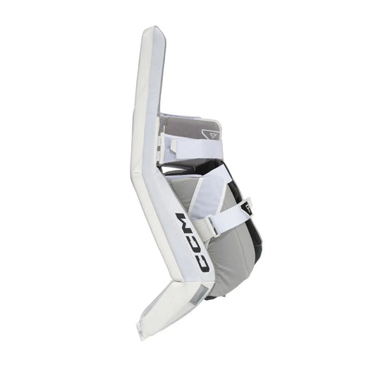 A photo of the CCM Tacks Pro Senior Goalie Pads (2026) in colour white.
