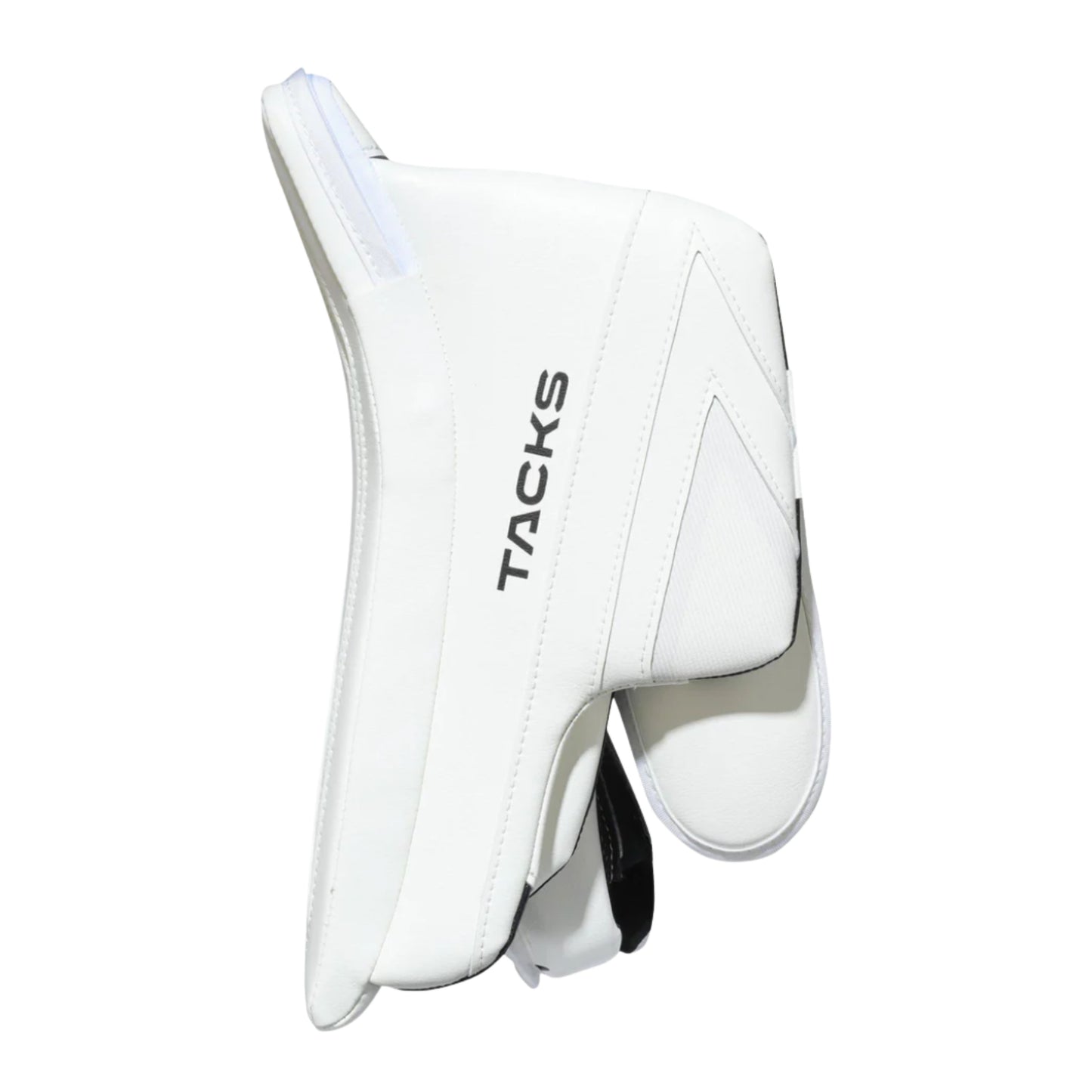 A photo of the CCM Tacks Senior Goalie Blocker (2026) in colour white.