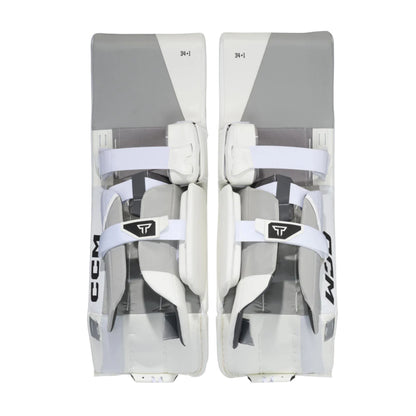 A photo of the CCM Tacks Senior Goalie Pads (2026) in colour white.