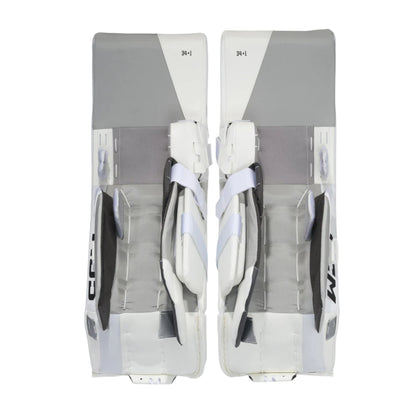 A photo of the CCM Tacks Senior Goalie Pads (2026) in colour white.