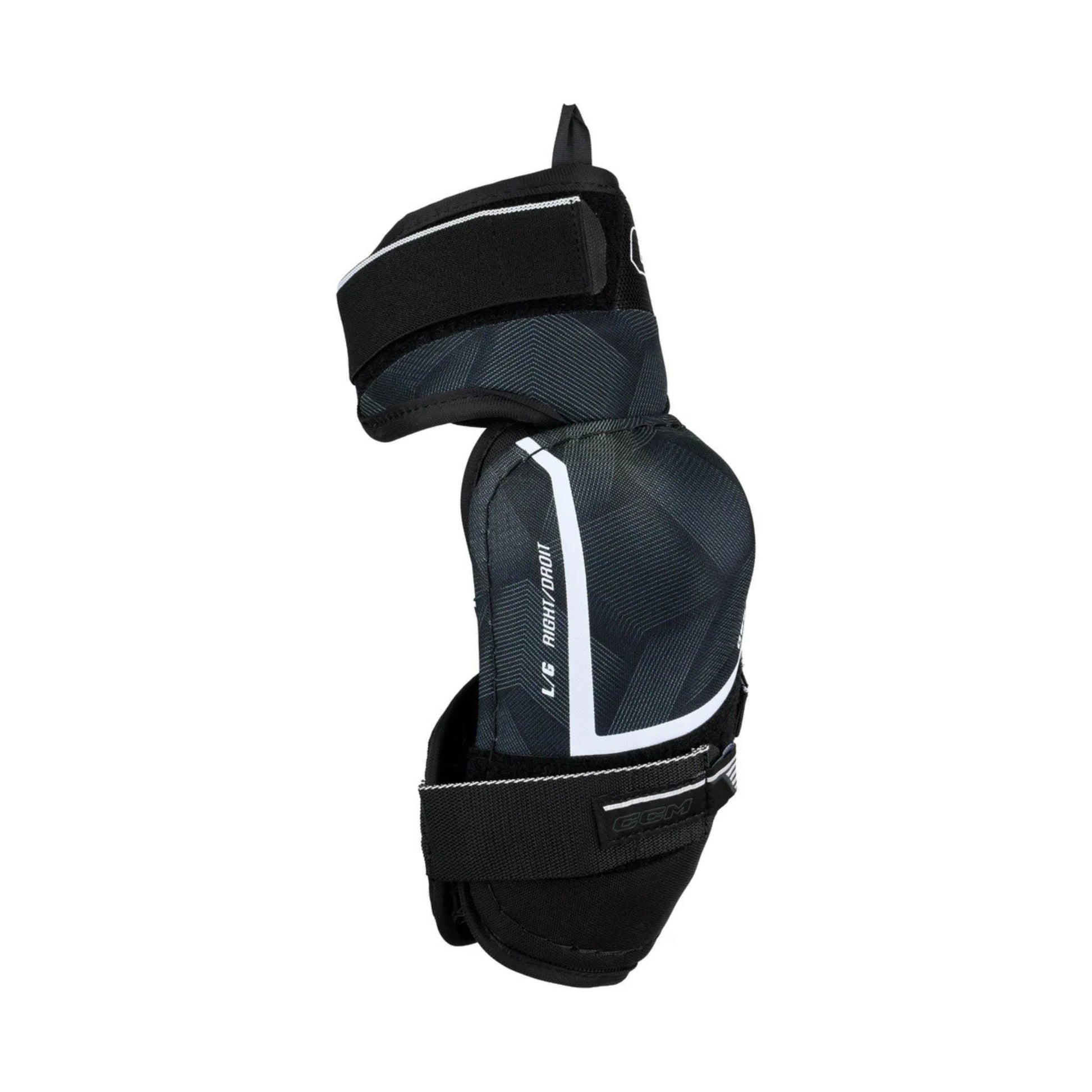 A photo of the CCM Tacks Vector Hockey Elbow Pads in colour navy blue and black.