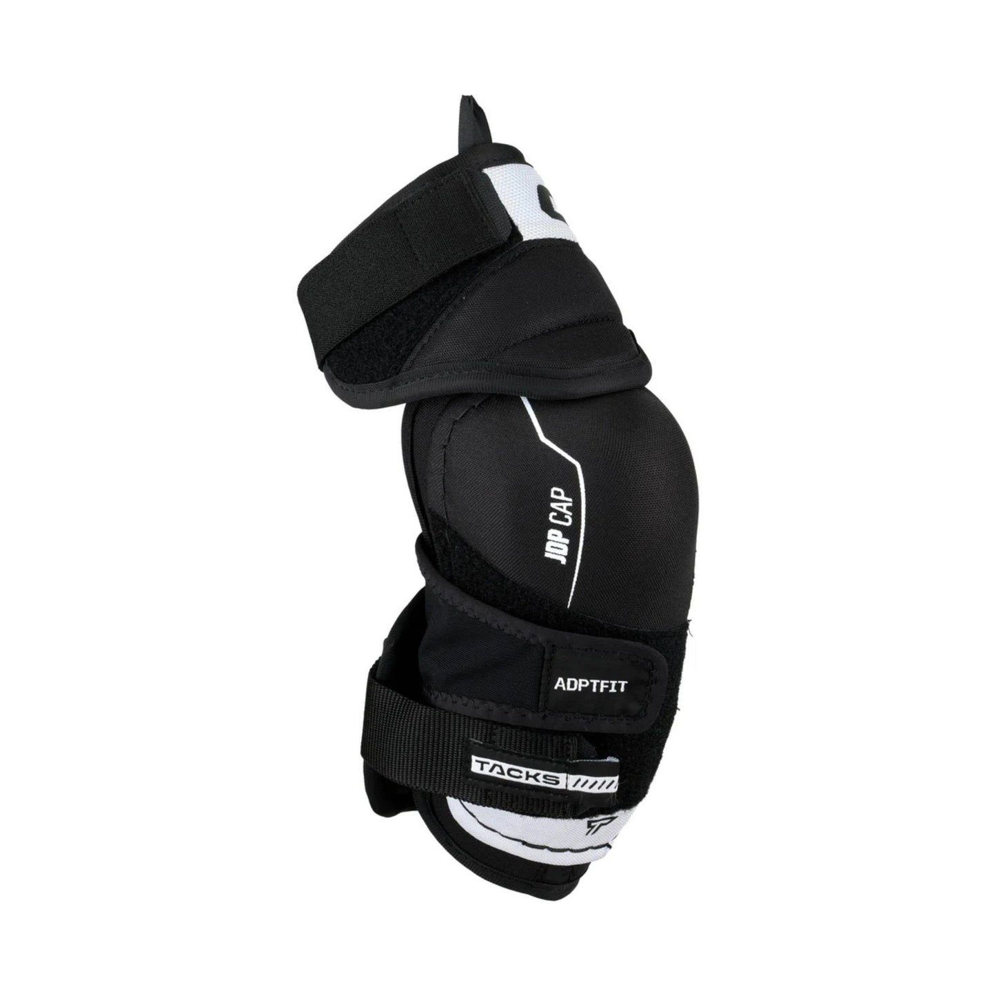 A photo of the CCM Tacks Vector Plus Hockey Elbow Pads in colour white and black.