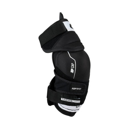 A photo of the CCM Tacks Vector Plus Hockey Elbow Pads in colour white and black.