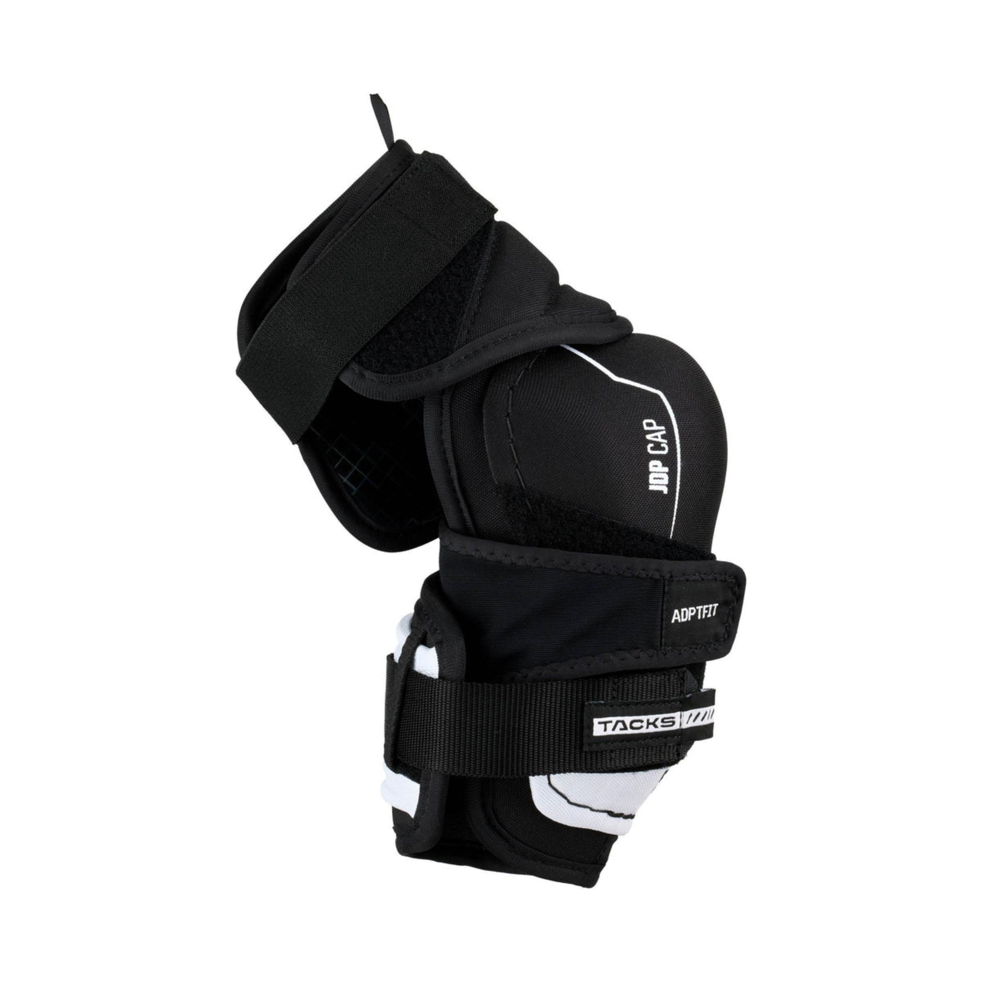 A photo of the CCM Tacks Vector Plus Hockey Elbow Pads in colour white and black.