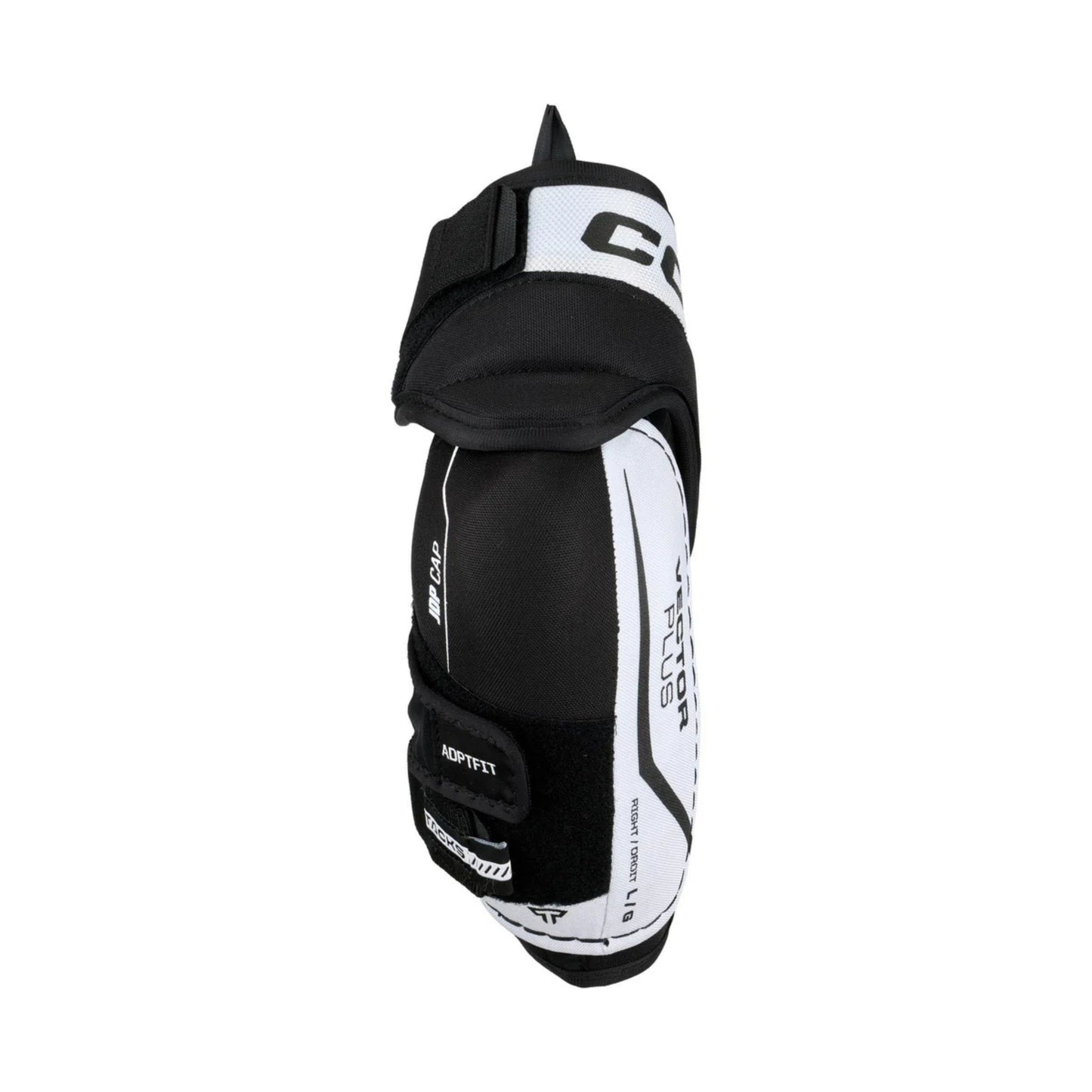 A photo of the CCM Tacks Vector Plus Hockey Elbow Pads in colour white and black.