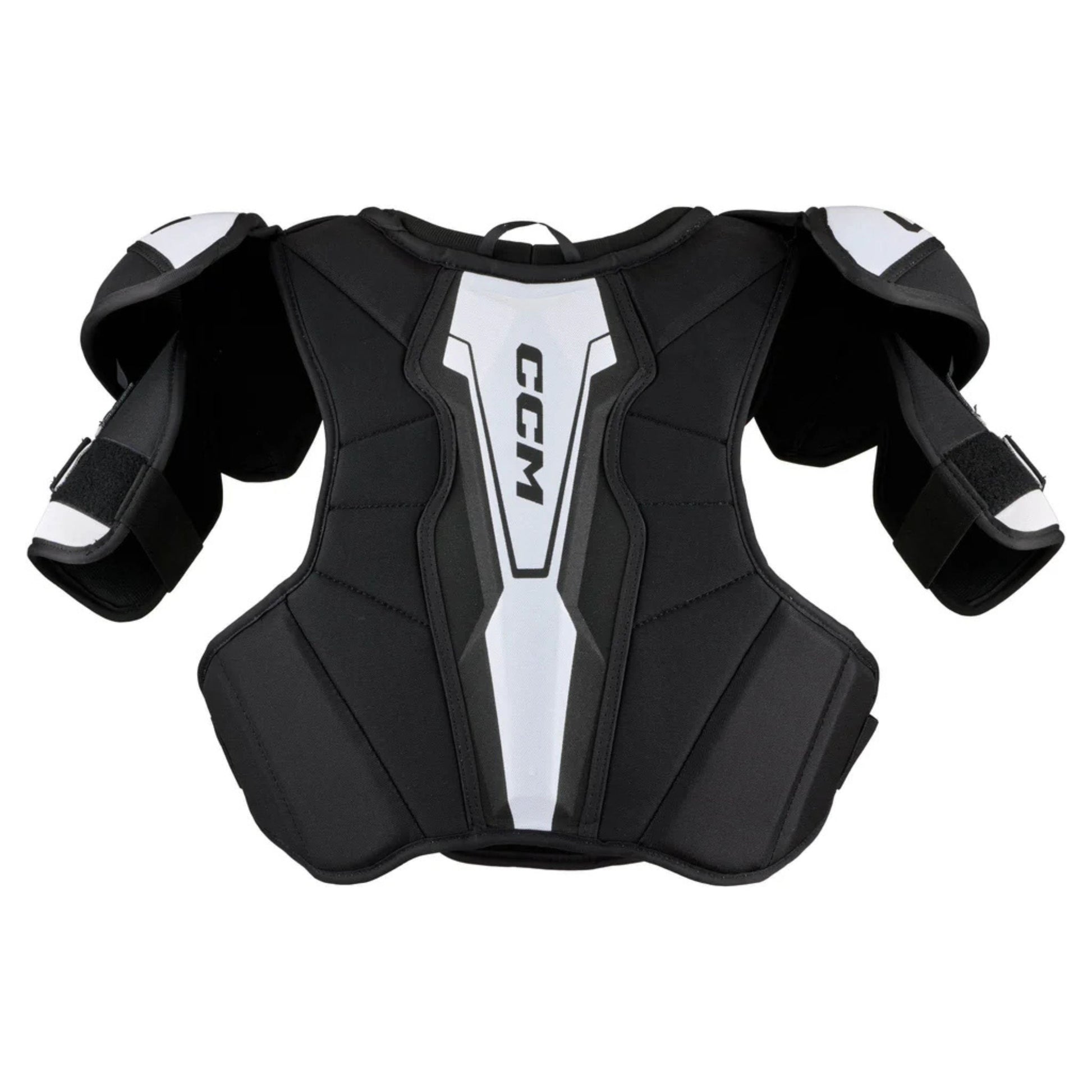 A photo of the CCM Tacks Vector Plus Hockey Shoulder Pads in colour white and black.