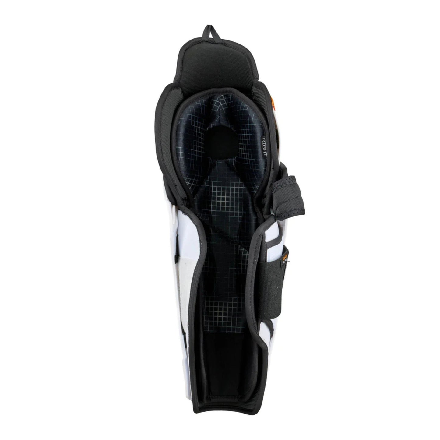 A photo of the CCM Tacks Vector Premier Hockey Shin Guards in colour white and black.