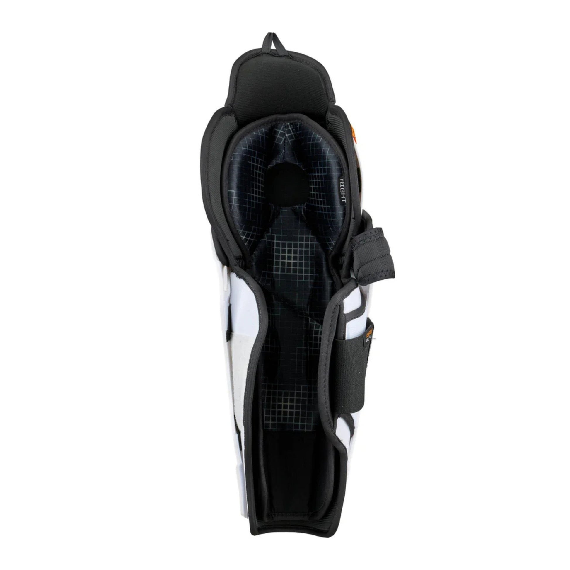A photo of the CCM Tacks Vector Premier Hockey Shin Guards in colour white and black.