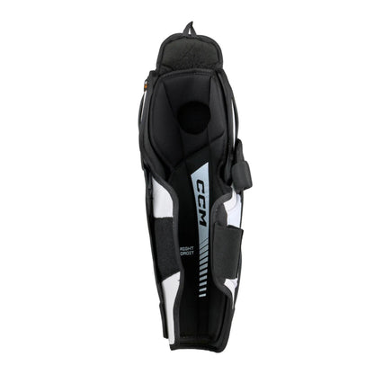 A photo of the CCM Tacks Vector Plus Hockey Shin Guards in colour black and white.