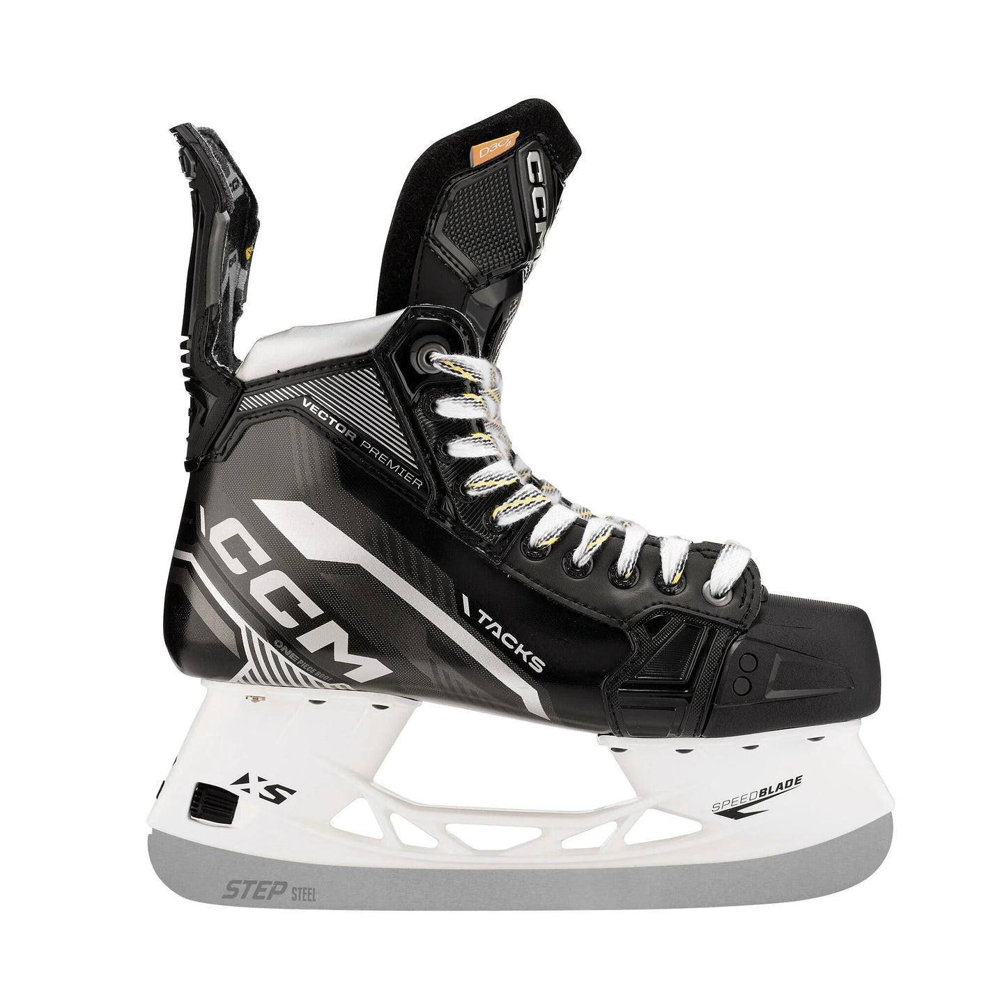 CCM Tacks Vector Premier Intermediate Hockey Skates (2022) with STEP Steel XS - Source Exclusive