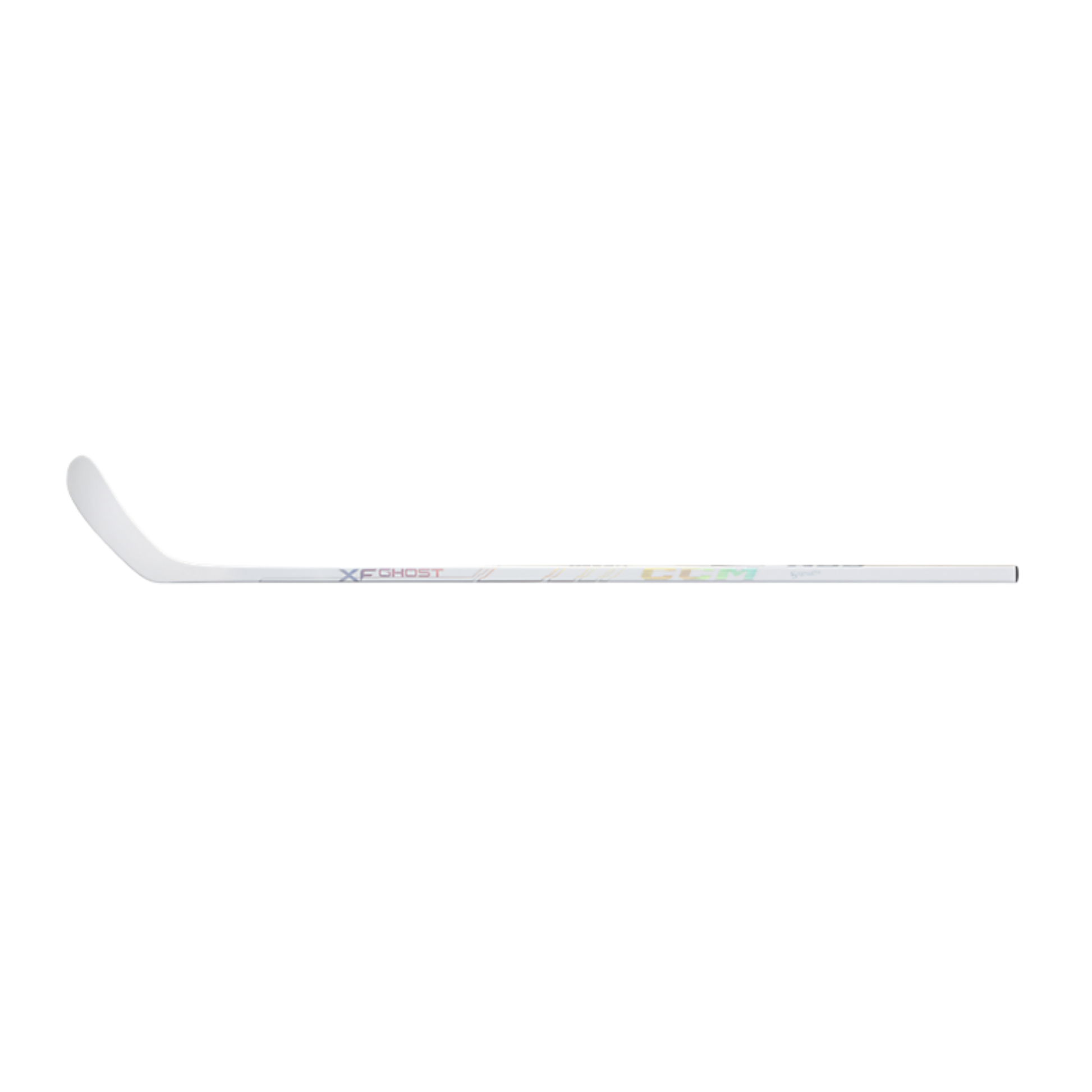 A photo of the CCM Tacks XF Ghost Youth Hockey Stick - White Edition