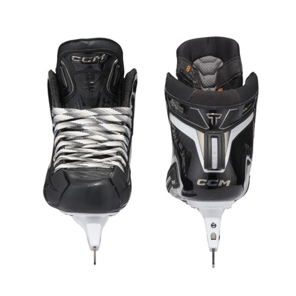 A photo of the CCM Tacks XR Pro Goalie Skates in colour black and white.