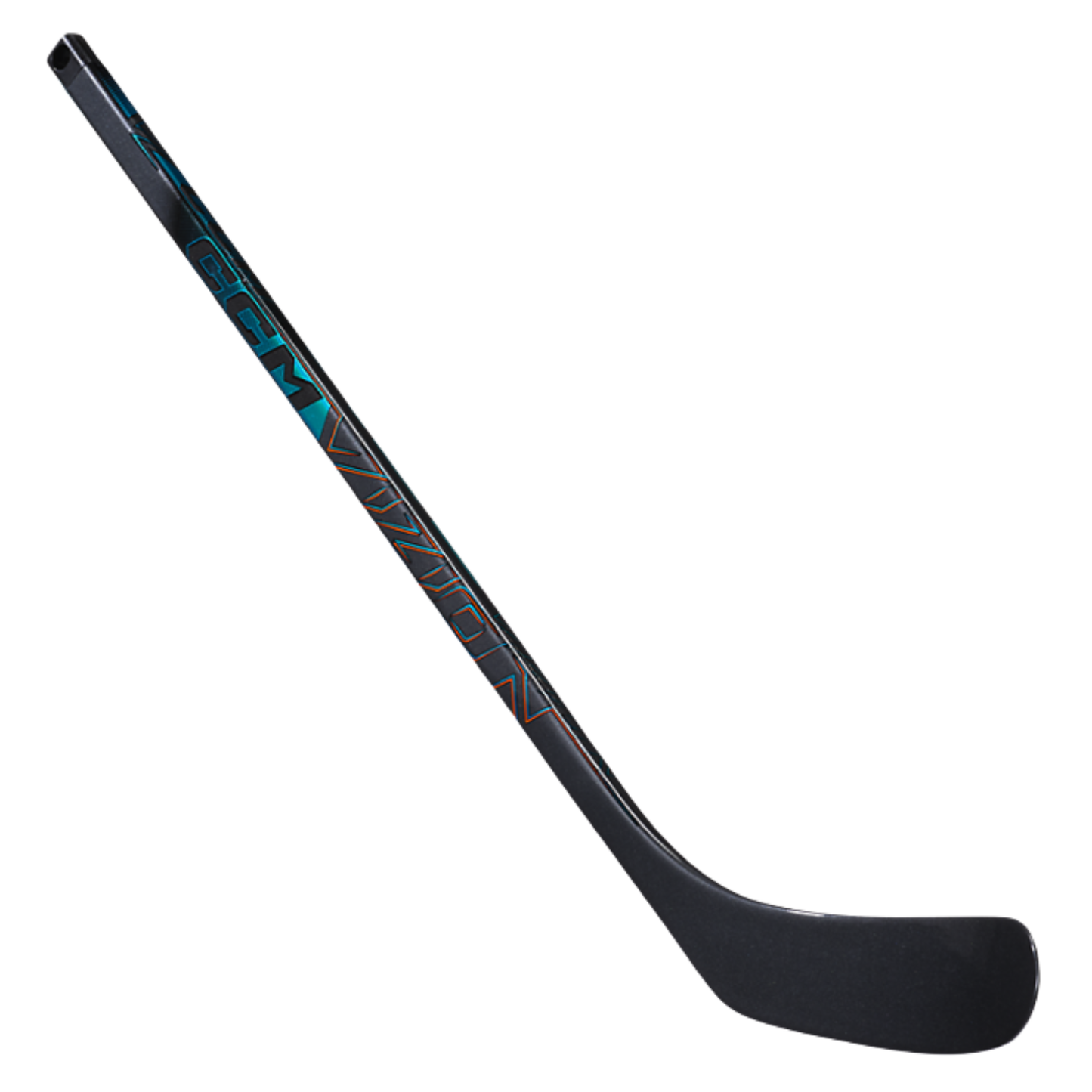 A photo of the CCM Vizion Mini Stick 2026 in colour black, red and blue.