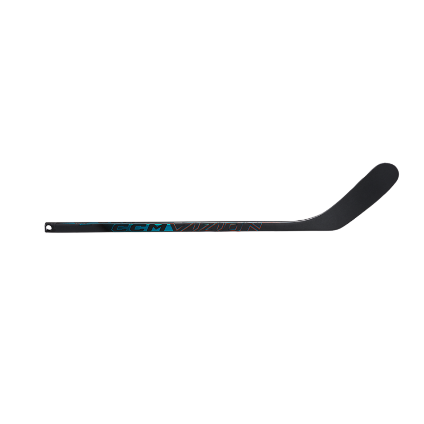 A photo of the CCM Vizion Mini Stick 2026 in colour black, red and blue.