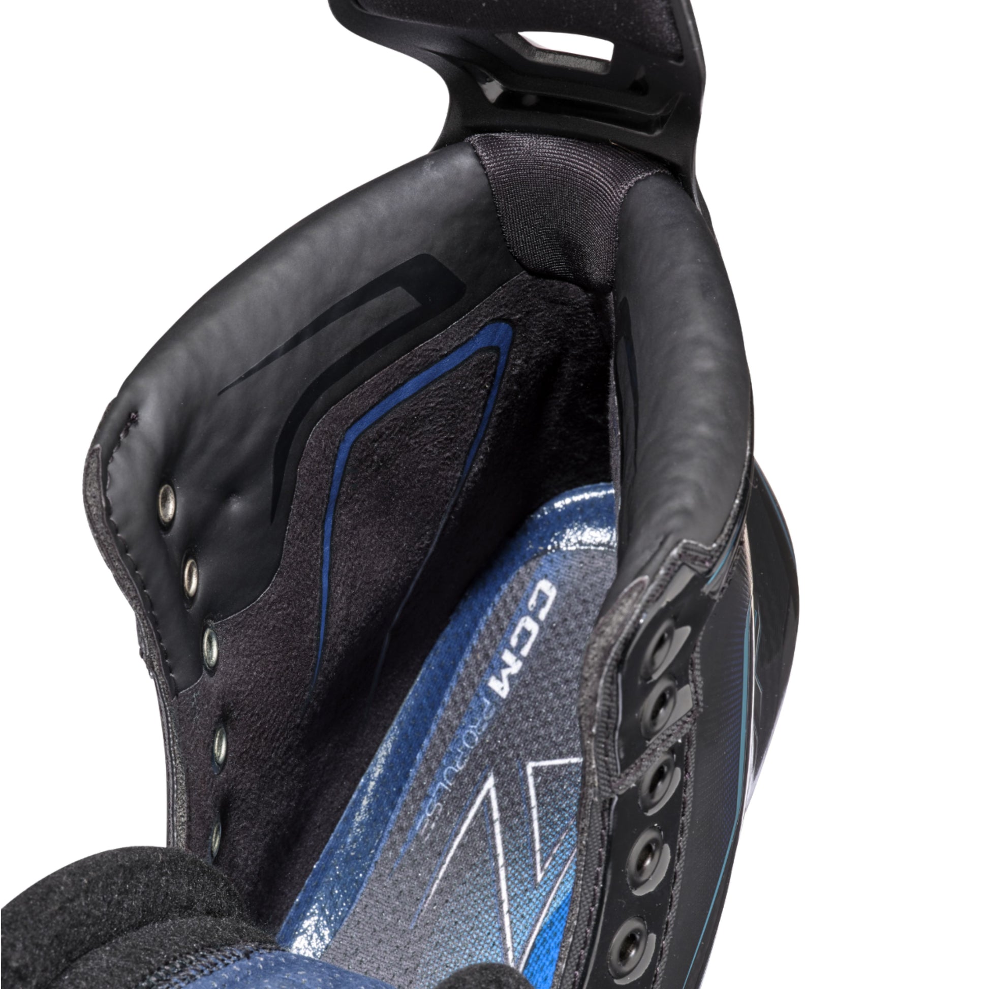 A photo of the CCM Vizion Hockey Skates in colour black and blue. 