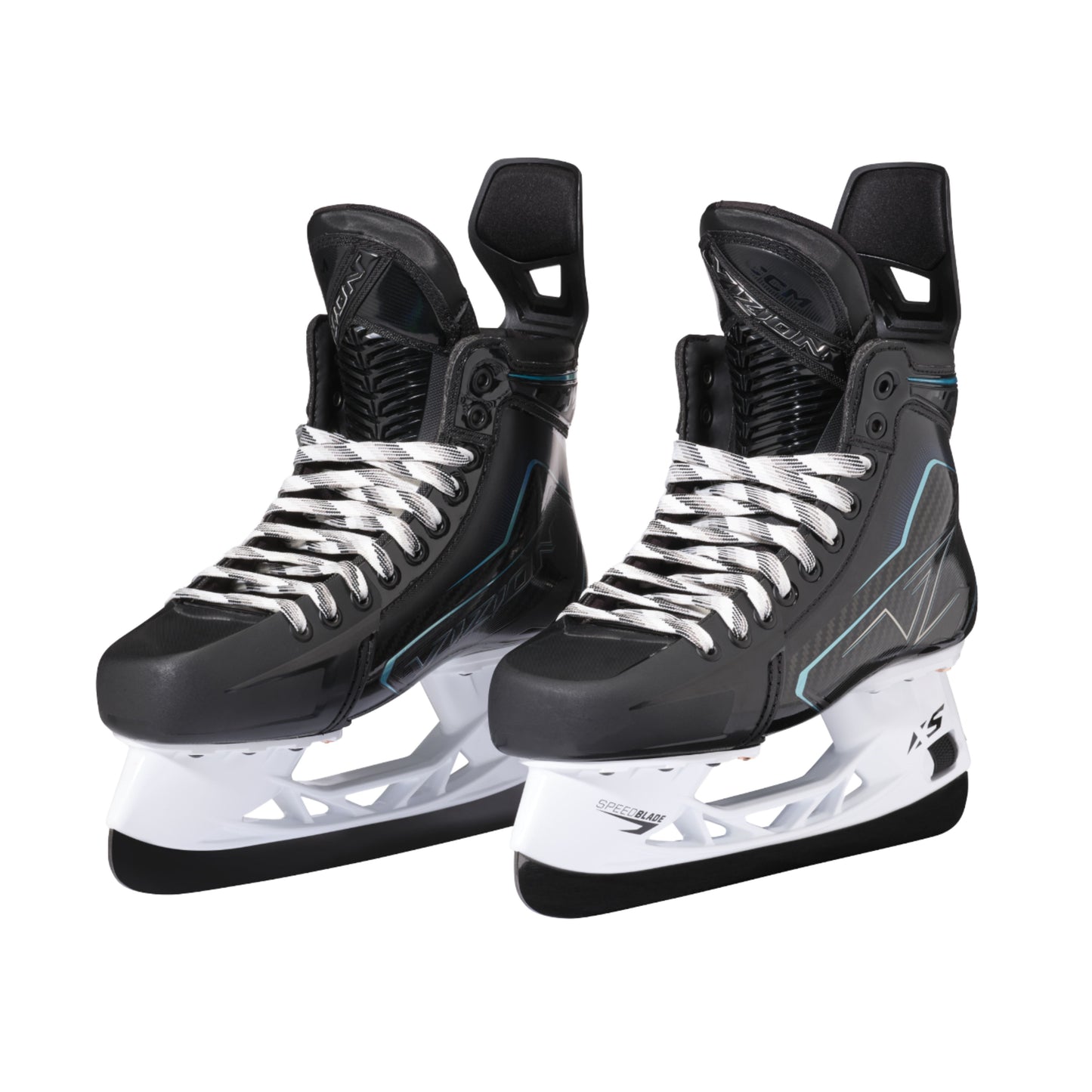A photo of the CCM Vizion Hockey Skates in colour black and blue. 