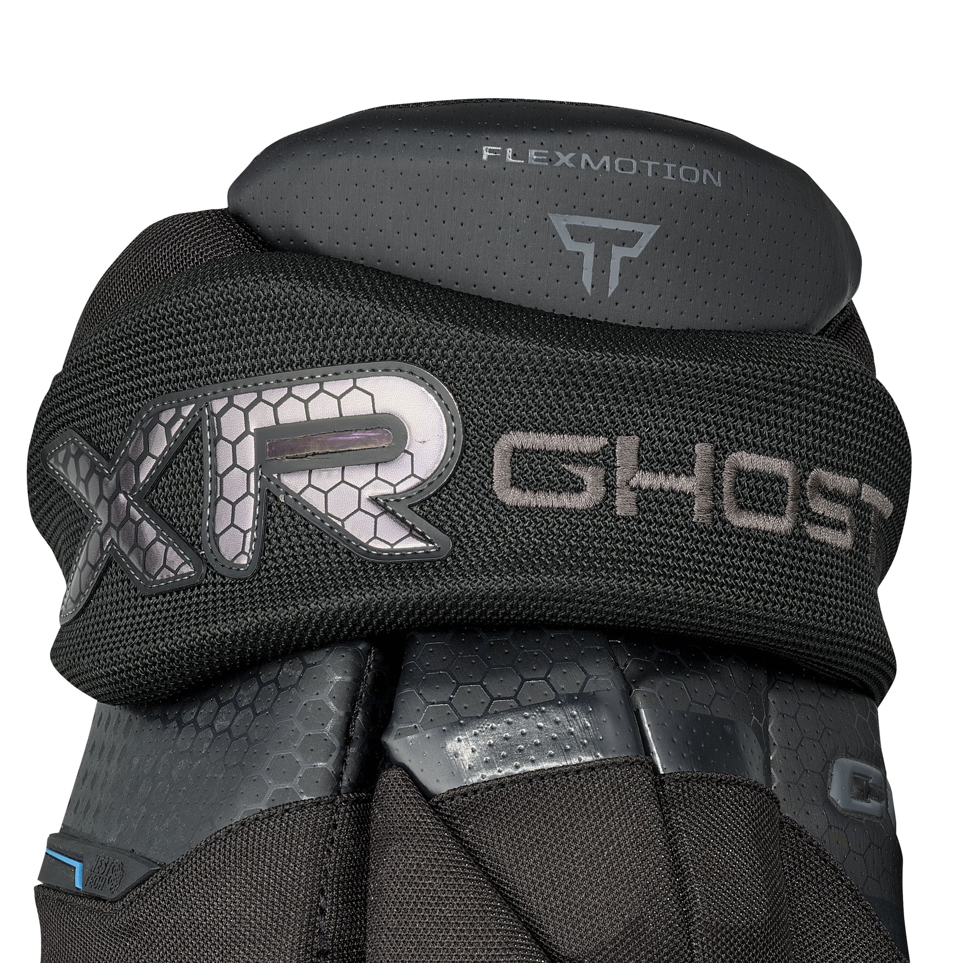 A photo of the CCM Tacks XR Ghost Senior Hockey Gloves in colour black and grey.