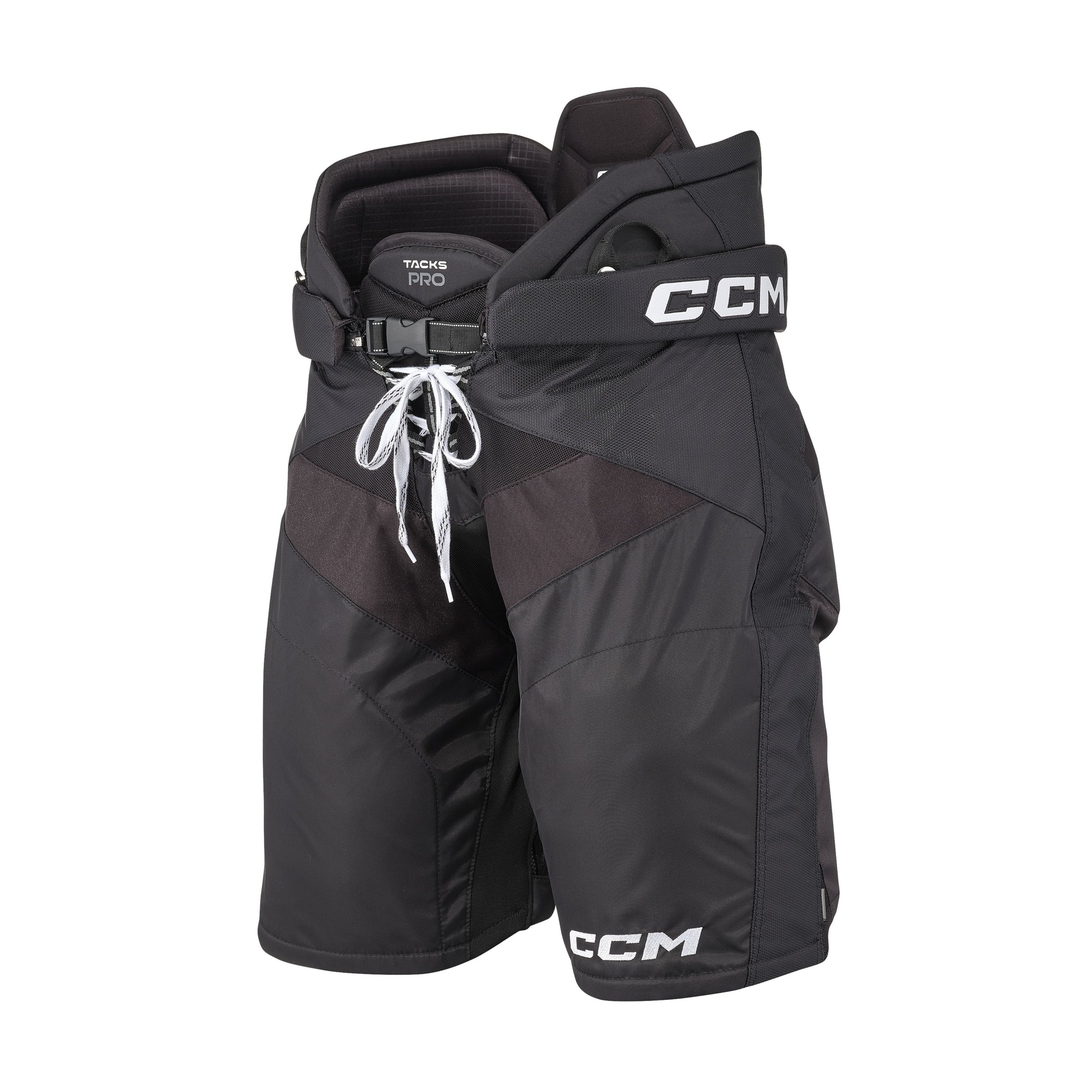 A photo of the CCM Tacks Pro Hockey Pants in colour black and white.