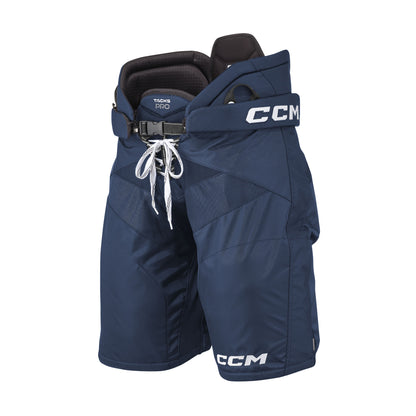 A photo of the CCM Tacks Pro Hockey Pants in colour navy and white.