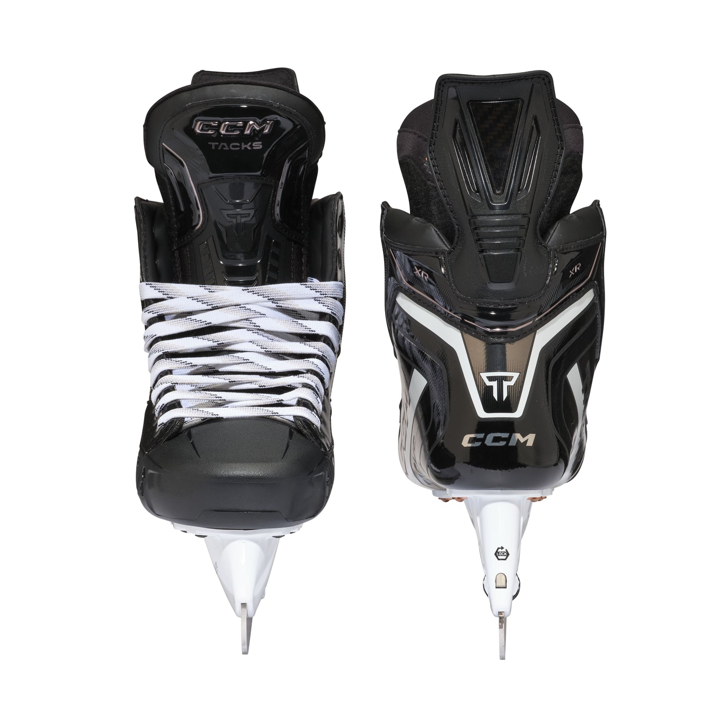 A photo of the CCM Tacks XR Hockey Skates in colours black, silver and grey.