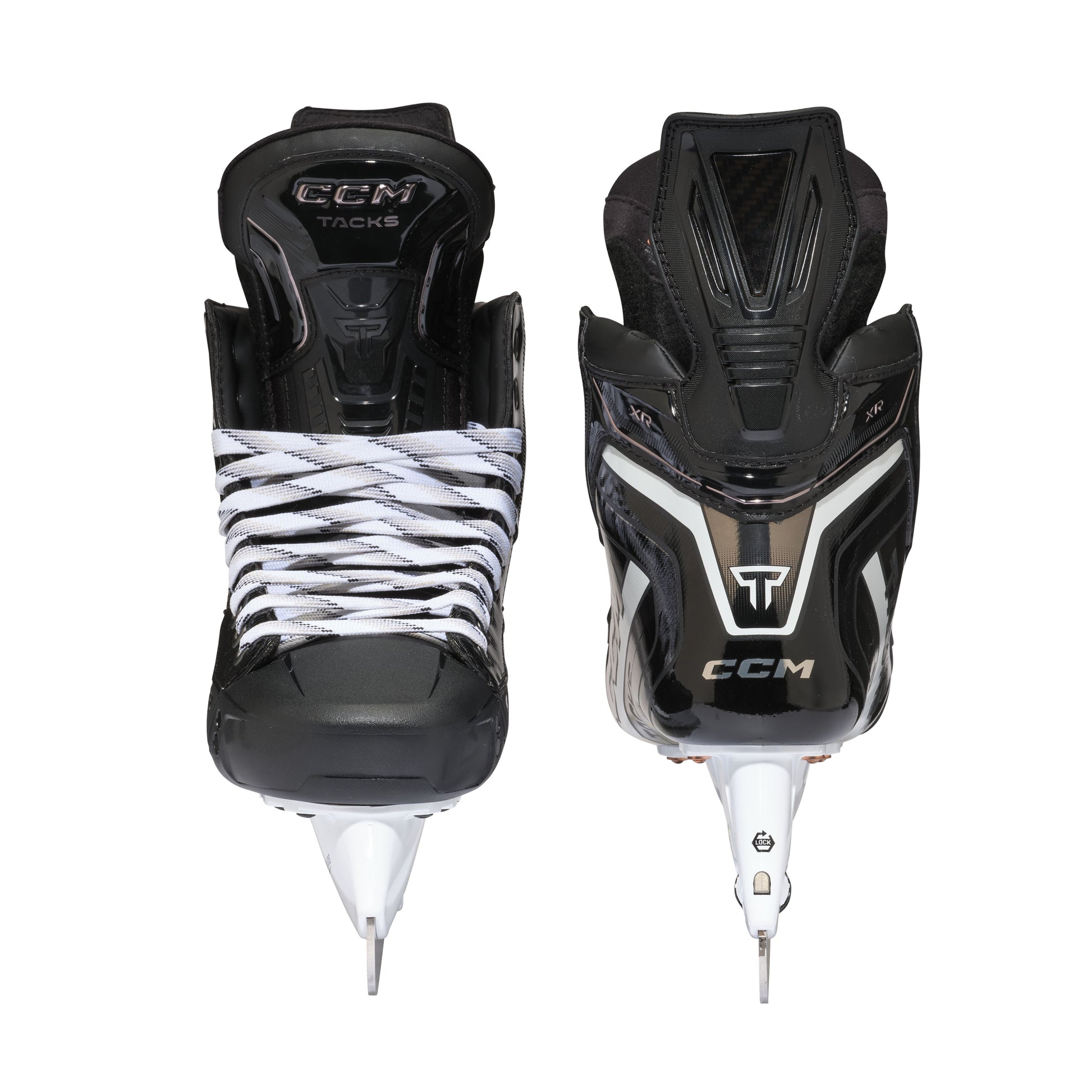 A photo of the CCM Tacks XR Hockey Skates in colours black, silver and grey.