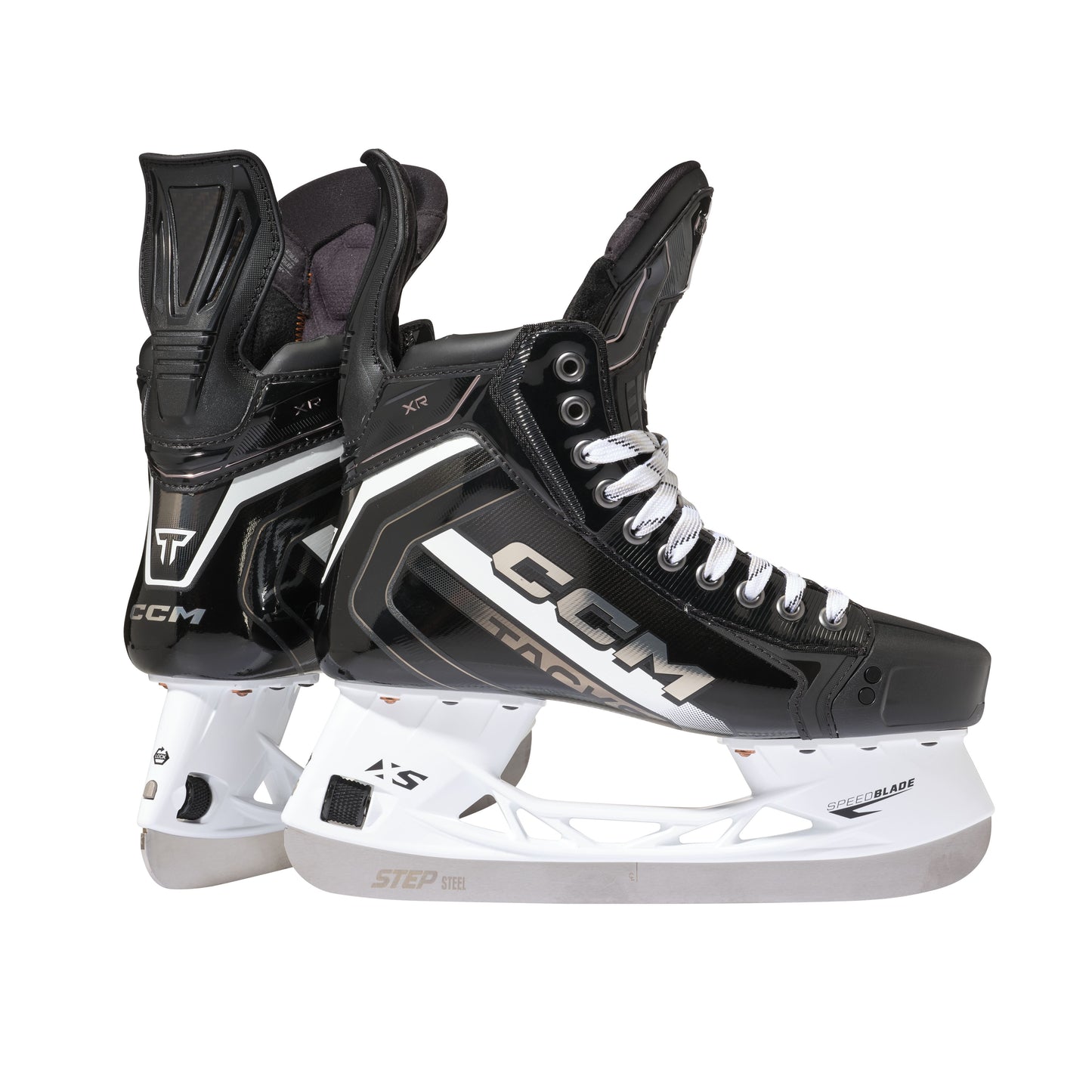A photo of the CCM Tacks XR Hockey Skates in colours black, silver and grey.