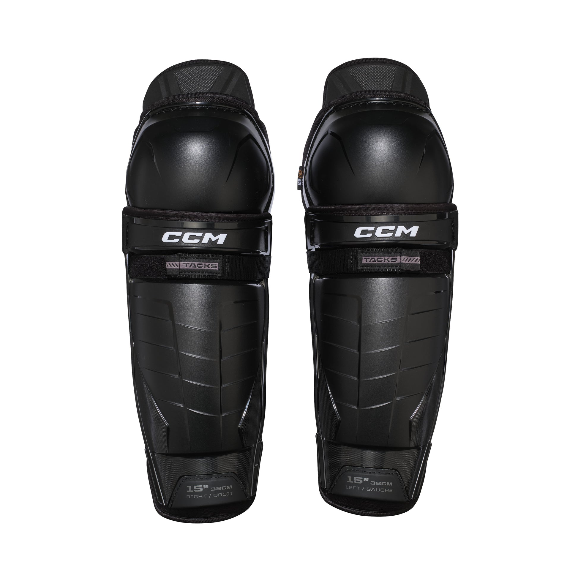 A photo of the CCM Tacks XR Pro Hockey Shin Guards in colour black.