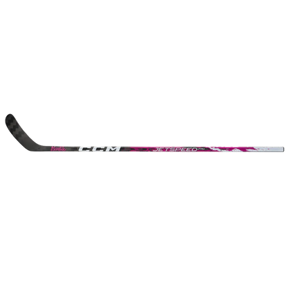A photo of the CCM FTW X Barbie Base Senior Hockey Stick in colour red, white and black. 