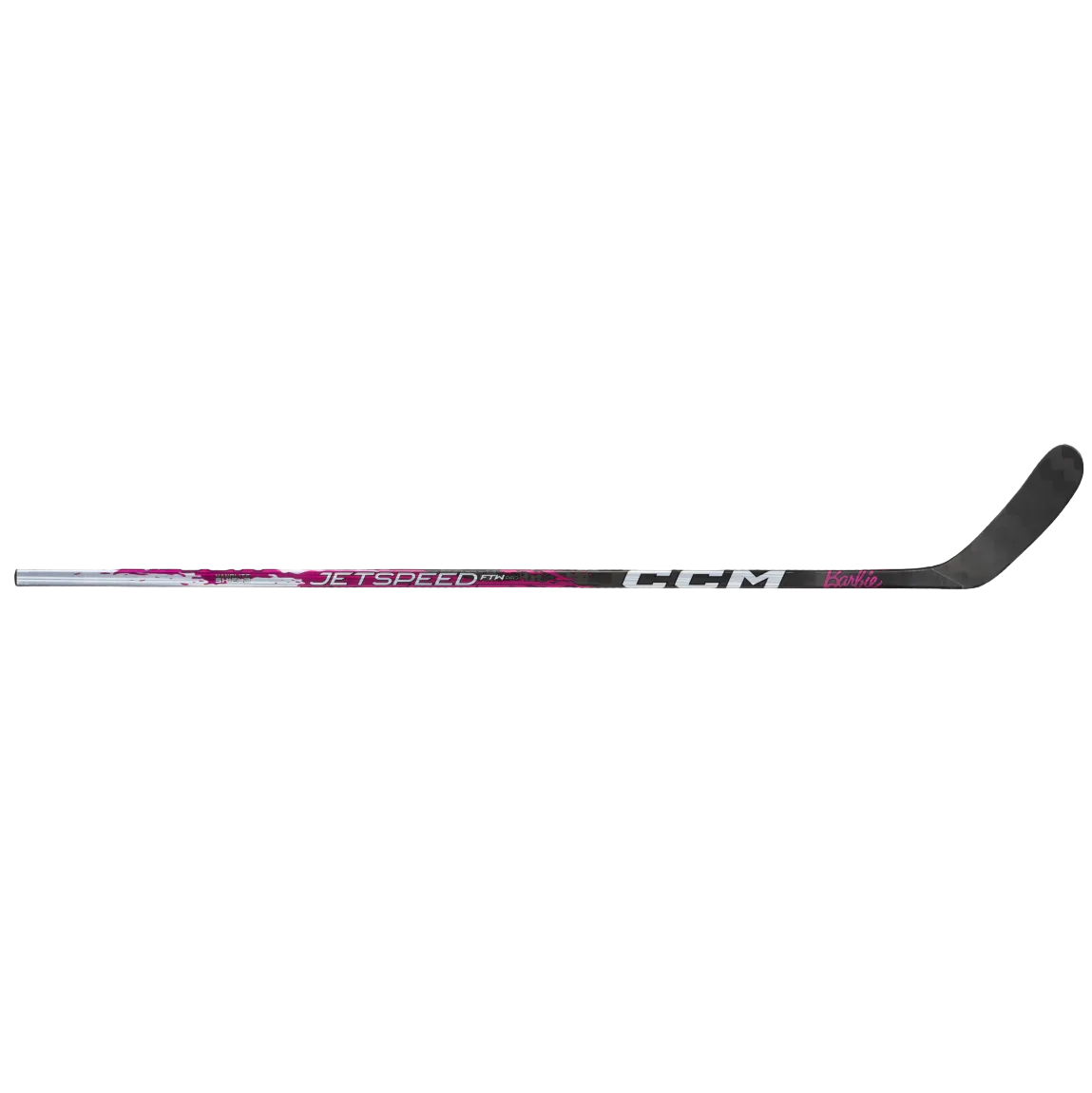 A photo of the CCM FTW X Barbie Base Senior Hockey Stick in colour red, white and black. 