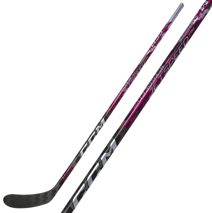 A photo of the CCM FTW X Barbie Base Senior Hockey Stick in colour red, white and black. 