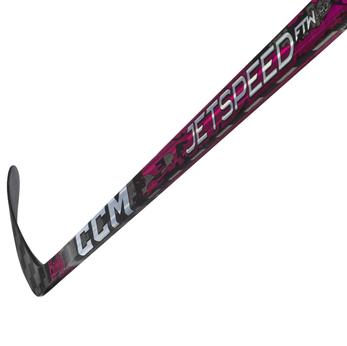 A photo of the CCM FTW X Barbie Base Senior Hockey Stick in colour red, white and black. 