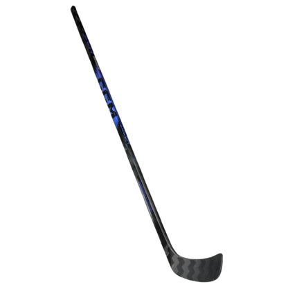 A photo of the CCM Ribcor Trigger 10 Pro Hockey Stick in colour black and purple.