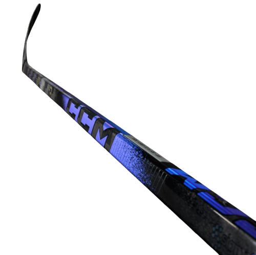 A photo of the CCM Ribcor Trigger 10 Pro Hockey Stick in colour black and purple.