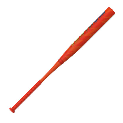 A photo of the Easton Tantrum Loaded 12" 2-Piece Slo-Pitch Softball Bat (2026) in colour red with yellow and blue text.