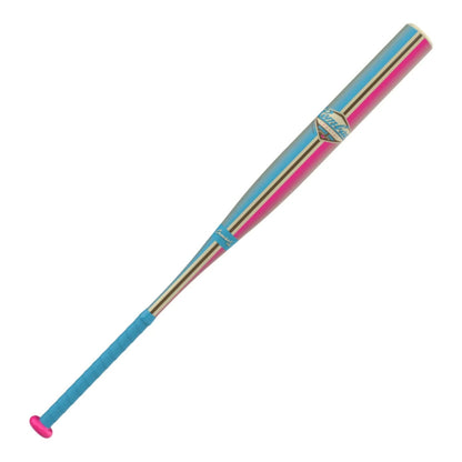 A photo of the Combat Coastal CR-1 Bradley Jones 2-Piece Slo-Pitch Bat in colour blue, pink and beige. 