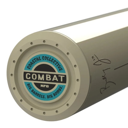 A photo of the Combat Coastal CR-1 Bradley Jones 2-Piece Slo-Pitch Bat in colour blue, pink and beige. 