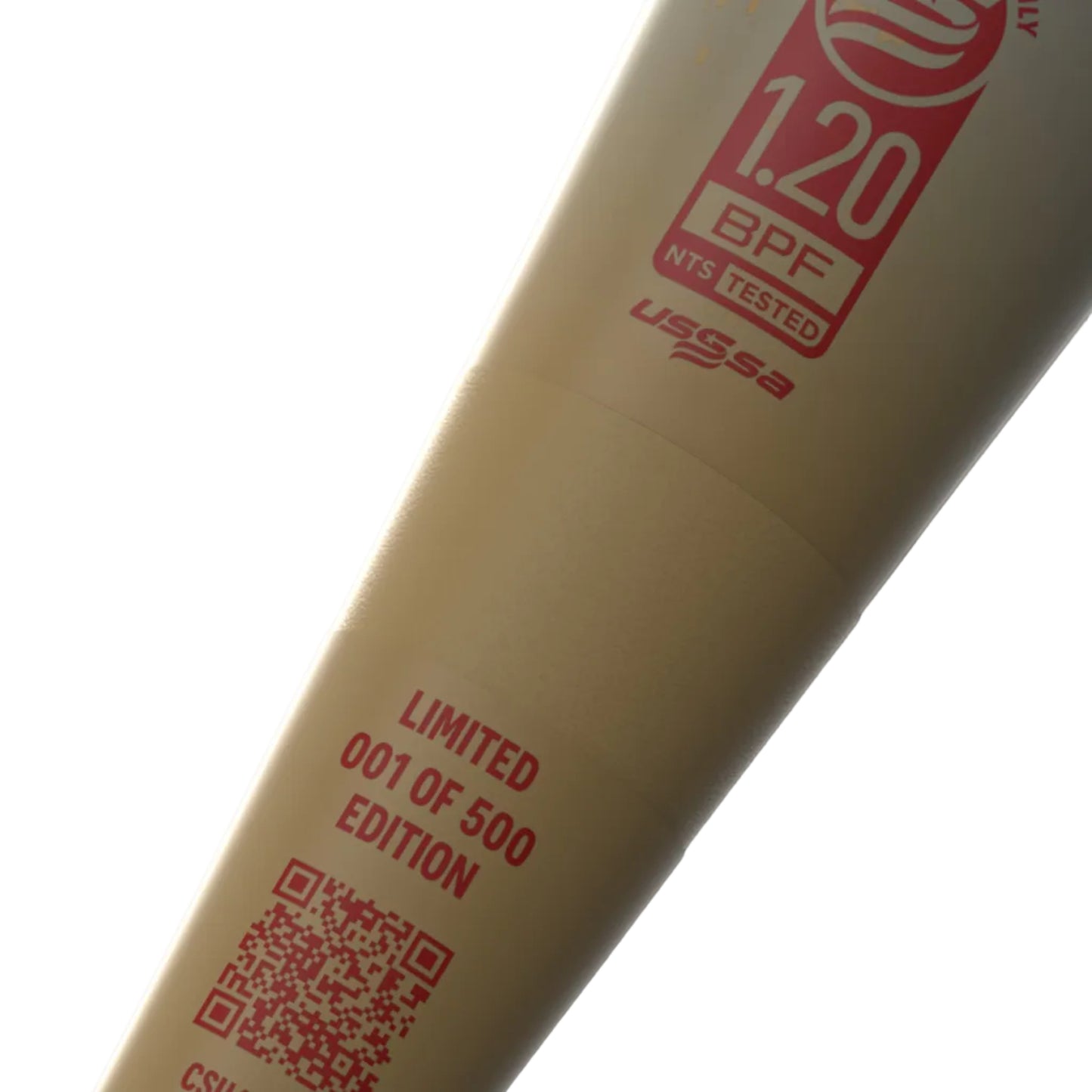 A photo of the Combat Outdoor "Big Barrel" Bradley Jones CR-1 2-Piece USSSA Slo-pitch Bat in colours yellow, blue and orange.