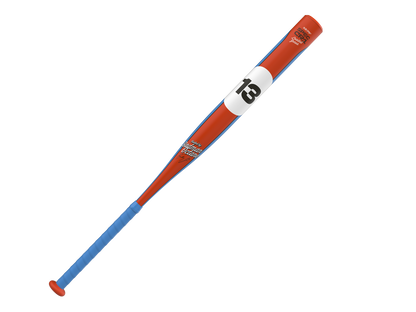 A photo of the Combat Performance Gulf Racer Bradley Jones CR-1 12.75" USSSA Slo-Pitch Bat in colour red blue and white.