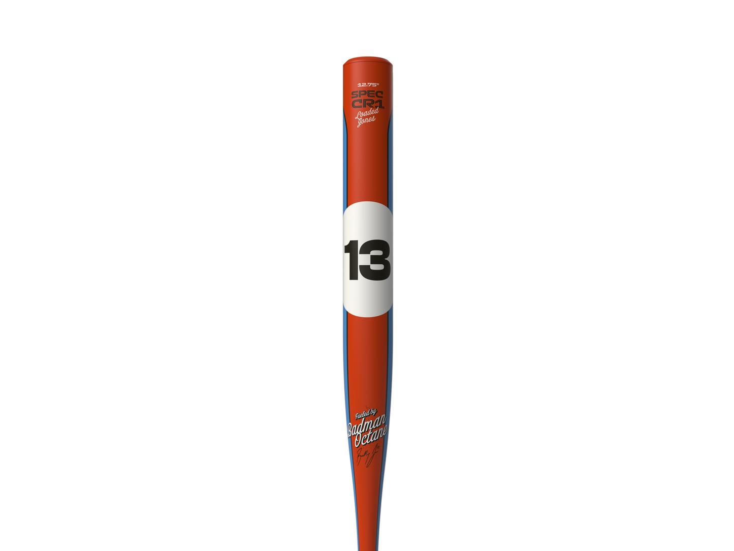 A photo of the Combat Performance Gulf Racer Bradley Jones CR-1 12.75" USSSA Slo-Pitch Bat in colour red blue and white.