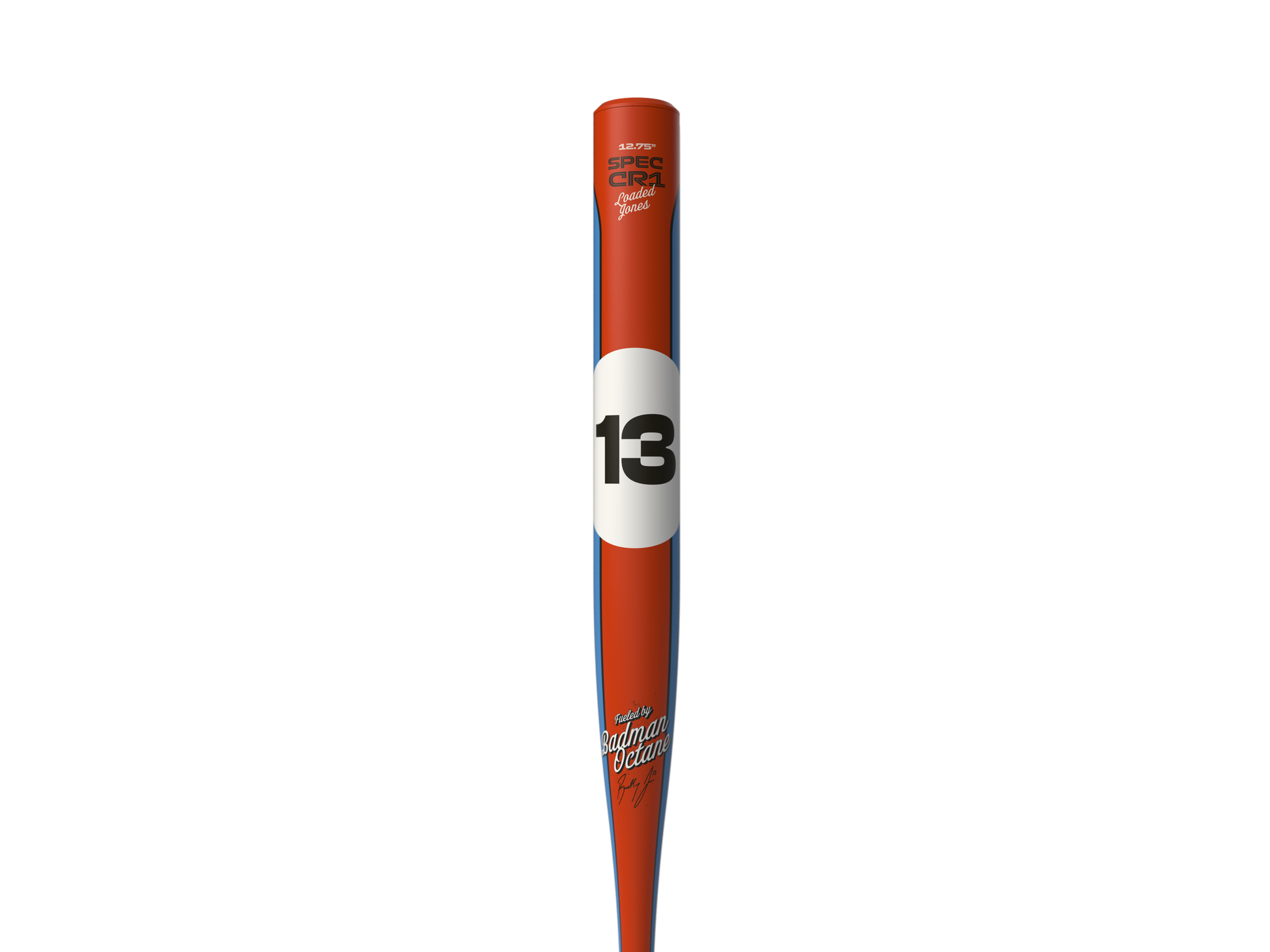A photo of the Combat Performance Gulf Racer Bradley Jones CR-1 12.75" USSSA Slo-Pitch Bat in colour red blue and white.